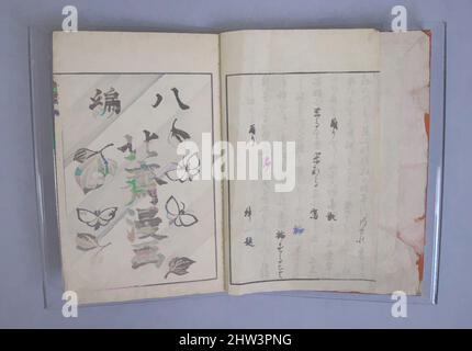 Arte ispirata dalla trasmissione dello Spirito, rivelando la forma delle cose: Hokusai Sketchbooks, volume 8 (Denshin kaishu: Hokusai manga, hachihen), Edo period (1615–1868), 1817, Giappone, Libro stampato a blocchi di legno; inchiostro e colore su carta, totale: 9 x 6 x 3/8 pollici (22,9 x 15,2 x 1 cm, opere classiche modernizzate da Artotop con un tocco di modernità. Forme, colore e valore, impatto visivo accattivante sulle emozioni artistiche attraverso la libertà delle opere d'arte in modo contemporaneo. Un messaggio senza tempo che persegue una nuova direzione selvaggiamente creativa. Artisti che si rivolgono al supporto digitale e creano l'NFT Artotop Foto Stock