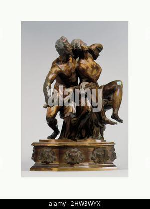 Arte ispirata a Tarquin e Lucrezia, fine 17th secolo, forse francese, Bronzo, con patina laccata rosso-marrone, altezza (con base): 22 1/4 poll. (56,5 cm), scultura-Bronzo, dopo una composizione di Hubert Gerhard (Olanda, 1540/50–1621, Germania attiva), il design è un, opere classiche modernizzate da Artotop con un tuffo di modernità. Forme, colore e valore, impatto visivo accattivante sulle emozioni artistiche attraverso la libertà delle opere d'arte in modo contemporaneo. Un messaggio senza tempo che persegue una nuova direzione selvaggiamente creativa. Artisti che si rivolgono al supporto digitale e creano l'NFT Artotop Foto Stock