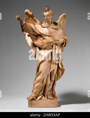 Arte ispirata a San Vincenzo Ferrer (1350-1419), 1750, Italiano, Napoli, Terracotta, Altezza: 14 7/8 cm (37,8 cm), scultura, Giuseppe Sanmartino (italiano, 1720–1793), questo dominicano spagnolo era spesso conosciuto come "l'Angelo del Giudizio", riflettendo la sua potente predicazione di opere classiche modernizzate da Artotop con un tuffo di modernità. Forme, colore e valore, impatto visivo accattivante sulle emozioni artistiche attraverso la libertà delle opere d'arte in modo contemporaneo. Un messaggio senza tempo che persegue una nuova direzione selvaggiamente creativa. Artisti che si rivolgono al supporto digitale e creano l'NFT Artotop Foto Stock