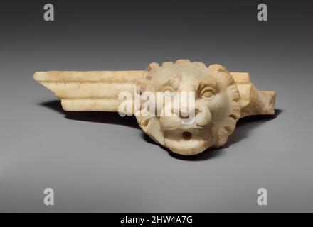 Arte ispirata dal frammento di marmo di una fontana con la testa del leone, imperiale, 1st–2nd secolo d.C., romana, marmo, H. 3 7/16 poll. (8,7 cm.), scultura in pietra, frammento di fontana con testa di leone, opere classiche modernizzate da Artotop con un tuffo di modernità. Forme, colore e valore, impatto visivo accattivante sulle emozioni artistiche attraverso la libertà delle opere d'arte in modo contemporaneo. Un messaggio senza tempo che persegue una nuova direzione selvaggiamente creativa. Artisti che si rivolgono al supporto digitale e creano l'NFT Artotop Foto Stock