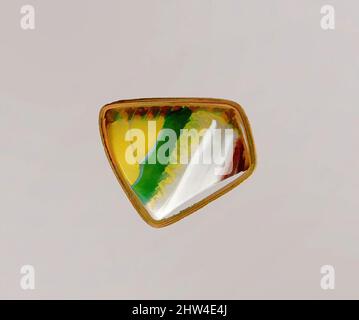 Arte ispirata dal frammento della ciotola di mosaico a strisce di vetro, antico imperiale, fine 1st secolo a.C.–inizio 1st secolo d.C., romano, vetro; getto, altro: 1 x 1 3/16 pollici. (2,5 x 3 cm), vetro, frammento di orlo, giallo miele traslucido, viola, Blu turchese, principalmente stratificato di giallo e apparente, opere classiche modernizzate da Artotop con un tuffo di modernità. Forme, colore e valore, impatto visivo accattivante sulle emozioni artistiche attraverso la libertà delle opere d'arte in modo contemporaneo. Un messaggio senza tempo che persegue una nuova direzione selvaggiamente creativa. Artisti che si rivolgono al supporto digitale e creano l'NFT Artotop Foto Stock