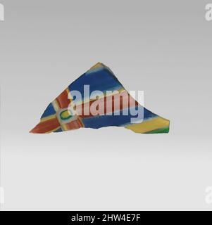 Arte ispirata dal frammento della ciotola di mosaico a strisce di vetro, antico imperiale, fine 1st secolo a.C.–inizio 1st secolo d.C., romano, vetro; getto, altro: 1 1/2 x 2 1/4 pollici. (3,8 x 5,8 cm), vetro, blu cobalto traslucido, viola stratificato con colore rosso incolore e apparente, blu turchese stratificato con, opere classiche modernizzate da Artotop con un tuffo di modernità. Forme, colore e valore, impatto visivo accattivante sulle emozioni artistiche attraverso la libertà delle opere d'arte in modo contemporaneo. Un messaggio senza tempo che persegue una nuova direzione selvaggiamente creativa. Artisti che si rivolgono al supporto digitale e creano l'NFT Artotop Foto Stock