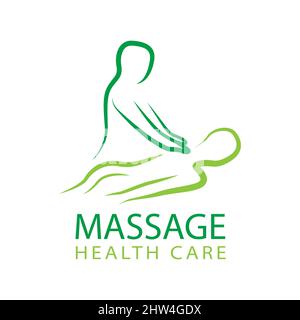 Logo vettoriale del salone di massaggio medico alla schiena Illustrazione Vettoriale