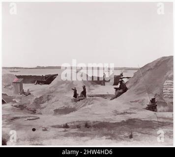 Art Inspired by Water Battery at Yorktown, 1861–65, stampa in argento albume da vetro negativo, fotografie, James F. Gibson (americano, nato nel 1828, opere classiche modernizzate da Artotop con un tuffo di modernità. Forme, colore e valore, impatto visivo accattivante sulle emozioni artistiche attraverso la libertà delle opere d'arte in modo contemporaneo. Un messaggio senza tempo che persegue una nuova direzione selvaggiamente creativa. Artisti che si rivolgono al supporto digitale e creano l'NFT Artotop Foto Stock