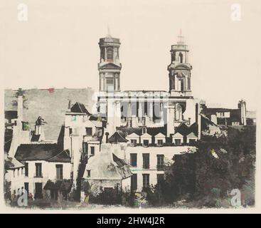 Arte ispirata a San Sulpice, Parigi, ca. 1841, Photocalcure, Armand-Hippolyte-Louis Fizeau (francese, 1819–1896), a differenza del processo negativo di William Henry Fox Talbot, che ha permesso di ottenere più positivi dallo stesso negativo, il processo del daguerreotipo ha prodotto solo un, Classic opere modernizzate da Artotop con un tuffo di modernità. Forme, colore e valore, impatto visivo accattivante sulle emozioni artistiche attraverso la libertà delle opere d'arte in modo contemporaneo. Un messaggio senza tempo che persegue una nuova direzione selvaggiamente creativa. Artisti che si rivolgono al supporto digitale e creano l'NFT Artotop Foto Stock
