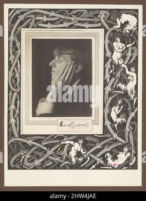 Arte ispirata ai grotteschi di Aubrey Beardsley. Facsimile Platinum Prints di Frederick H. Evans dai dodici disegni originali nella sua collezione con un frontespizio Ritratto, 1910s, stampe platino, foglio: 9 9/16 x 7 1/2 pollici. (24,3 x 19 cm), portafogli, Frederick H. Evans (British, Classic opere modernizzate da Artotop con un tuffo di modernità. Forme, colore e valore, impatto visivo accattivante sulle emozioni artistiche attraverso la libertà delle opere d'arte in modo contemporaneo. Un messaggio senza tempo che persegue una nuova direzione selvaggiamente creativa. Artisti che si rivolgono al supporto digitale e creano l'NFT Artotop Foto Stock