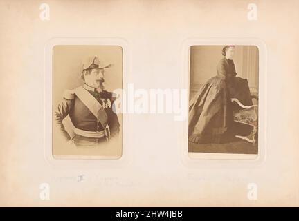 Art Inspired by carte-de-Visite Album of prominente personages, 1860s–70s, albumen silver prints, Albums, Mayer & Pierson (francese), Robert Jefferson Bingham (inglese, francese attivo, 1825–70), Neurdein Frères (francese, Parigi attiva, 1870s–1900s), Leon e Lévy (francese), Boulton, Franck (, opere classiche modernizzate da Artotop con un tuffo di modernità. Forme, colore e valore, impatto visivo accattivante sulle emozioni artistiche attraverso la libertà delle opere d'arte in modo contemporaneo. Un messaggio senza tempo che persegue una nuova direzione selvaggiamente creativa. Artisti che si rivolgono al supporto digitale e creano l'NFT Artotop Foto Stock