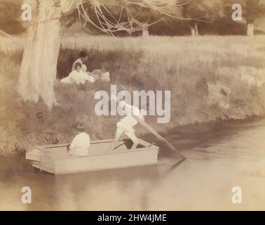 Arte ispirata da due ragazzi che giocano al Creek, 4 luglio 1883, 1883, stampa argentata albume, 8,8 x 11,1 cm (3 7/16 x 4 3/8 poll.), fotografie, Thomas Eakins (americano, Philadelphia, Pennsylvania 1844–1916 Philadelphia, Pennsylvania, opere classiche modernizzate da Artotop con un tuffo di modernità. Forme, colore e valore, impatto visivo accattivante sulle emozioni artistiche attraverso la libertà delle opere d'arte in modo contemporaneo. Un messaggio senza tempo che persegue una nuova direzione selvaggiamente creativa. Artisti che si rivolgono al supporto digitale e creano l'NFT Artotop Foto Stock