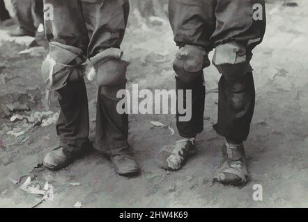 Arte ispirata a raccoglitrici di cotone con ginocchiere, Lehi, Arkansas, 1938, stampa in argento gelatina, 16,5 x 24,2 cm (6 1/2 x 9 1/2 poll. ), Photographs, Russell Lee (americano, 1903–1986), questa fotografia di Russell Lee dell'epoca della depressione è tratta dalla collezione di Richard Wright, l'afroamericano, opere classiche modernizzate da Artotop con un tuffo di modernità. Forme, colore e valore, impatto visivo accattivante sulle emozioni artistiche attraverso la libertà delle opere d'arte in modo contemporaneo. Un messaggio senza tempo che persegue una nuova direzione selvaggiamente creativa. Artisti che si rivolgono al supporto digitale e creano l'NFT Artotop Foto Stock