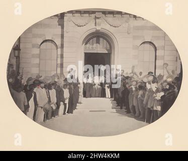 Arte ispirata al 15th agosto. Imperial Asylum at Vincennes, 1858, stampa in argento albume da vetro negativo, immagine: 32,3 x 44,2 cm (12 11/16 x 17 3/8 poll.), ovale, fotografie, Charles Nègre (francese, 1820–1880), L'asilo imperiale a Vincennes, in un ex parco reale a est, opere classiche modernizzate da Artotop con un tuffo di modernità. Forme, colore e valore, impatto visivo accattivante sulle emozioni artistiche attraverso la libertà delle opere d'arte in modo contemporaneo. Un messaggio senza tempo che persegue una nuova direzione selvaggiamente creativa. Artisti che si rivolgono al supporto digitale e creano l'NFT Artotop Foto Stock