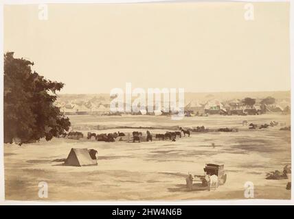 Arte ispirata dal Governatore Generale e Comandante in Capo campo, Jullundur, 1858–61, stampa argento albume, immagine: 14,5 x 21,1 cm (5 11/16 x 8 5/16 in.), fotografie, Unknown, opere classiche modernizzate da Artotop con un tuffo di modernità. Forme, colore e valore, impatto visivo accattivante sulle emozioni artistiche attraverso la libertà delle opere d'arte in modo contemporaneo. Un messaggio senza tempo che persegue una nuova direzione selvaggiamente creativa. Artisti che si rivolgono al supporto digitale e creano l'NFT Artotop Foto Stock