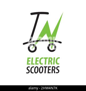Logo vettoriale del servizio di noleggio scooter elettrico Illustrazione Vettoriale