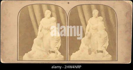 Arte ispirata da due prime viste Stereograph di statue britanniche, 1850s–1910s, stampe in argento albume, supporti circa: 8,5 x 17,4 cm (3 3/8 x 6 7/8 poll.), fotografie, F. G. O. Stuart (britannico), Unknown (britannico, opere classiche modernizzate da Artotop con un tuffo di modernità. Forme, colore e valore, impatto visivo accattivante sulle emozioni artistiche attraverso la libertà delle opere d'arte in modo contemporaneo. Un messaggio senza tempo che persegue una nuova direzione selvaggiamente creativa. Artisti che si rivolgono al supporto digitale e creano l'NFT Artotop Foto Stock