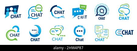 Logo vettoriale di una chat, bot e società di consulenza Illustrazione Vettoriale