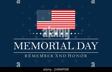 Memorial Day. Modello per le festività federali DEGLI STATI UNITI per banner, biglietti, poster, sfondo. Illustrazione Vettoriale