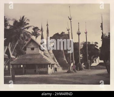 Arte ispirata da Rangoon: Henzas sul lato est della pagoda Shwe Dagon, novembre 1855, stampa in argento albume da carta cerata negativo, immagine: 26,1 x 34,3 cm (10 1/4 x 13 1/2 poll.), fotografie, Linnaeus tripe (British, Devonport (Plymouth Dock) 1822–1902 Devonport), tratto da opere classiche modernizzate da Artotop con un tuffo di modernità. Forme, colore e valore, impatto visivo accattivante sulle emozioni artistiche attraverso la libertà delle opere d'arte in modo contemporaneo. Un messaggio senza tempo che persegue una nuova direzione selvaggiamente creativa. Artisti che si rivolgono al supporto digitale e creano l'NFT Artotop Foto Stock