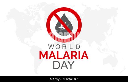 Giornata mondiale della malaria. Modello di consapevolezza della salute per banner, biglietti, poster, sfondo. Illustrazione Vettoriale