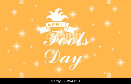 Aprile Fool's Day. Modello di tema pratico scherzi per banner, biglietti, poster, sfondo. Illustrazione Vettoriale