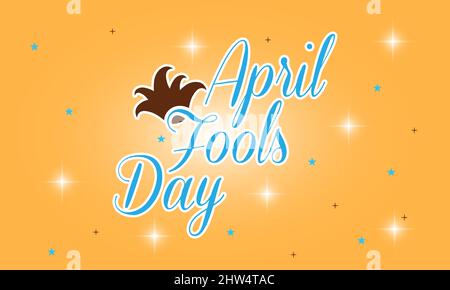 Aprile Fool's Day. Modello di tema pratico scherzi per banner, biglietti, poster, sfondo. Illustrazione Vettoriale