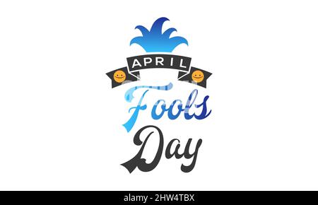 Aprile Fool's Day. Modello di tema pratico scherzi per banner, biglietti, poster, sfondo. Illustrazione Vettoriale