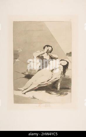 Arte ispirata al piatto 9 di 'Los Caprichos': Tantalo (Tantalo.), 1799, acquaforte e brunita acquatinta, piatto: 8 3/16 x 5 7/8 poll. (20,8 x 15 cm), Prints, Goya (Francisco de Goya y Lucientes) (spagnolo, Fuendetodos 1746–1828 Bordeaux, opere classiche modernizzate da Artotop con un tuffo di modernità. Forme, colore e valore, impatto visivo accattivante sulle emozioni artistiche attraverso la libertà delle opere d'arte in modo contemporaneo. Un messaggio senza tempo che persegue una nuova direzione selvaggiamente creativa. Artisti che si rivolgono al supporto digitale e creano l'NFT Artotop Foto Stock