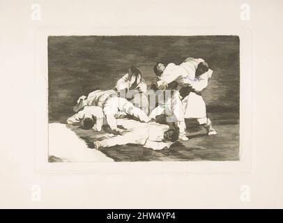 Arte ispirata al piatto 21 da "i disastri della guerra" (Los Desastres de la Guerra): "Sarà la stessa cosa". (será lo mismo), 1810, incisione (prima dell'aggiunta di lavis), piastra: 5 11/16 x 8 7/16" (14,5 x 21,5 cm), Prints, Goya (Francisco de Goya y Lucientes) (spagnolo, Fuendetodos 1746–1828, opere classiche modernizzate da Artotop con un tuffo di modernità. Forme, colore e valore, impatto visivo accattivante sulle emozioni artistiche attraverso la libertà delle opere d'arte in modo contemporaneo. Un messaggio senza tempo che persegue una nuova direzione selvaggiamente creativa. Artisti che si rivolgono al supporto digitale e creano l'NFT Artotop Foto Stock