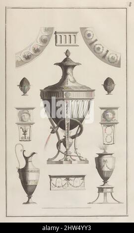 Arte ispirata da disegni per vari ornamenti, 1777–92, illustrazioni: Acquaforte, 21 1/8 x 14 9/16 x 1 3/16 pollici (53,7 x 37 x 3 cm), dopo Giovanni Battista Cipriani (Firenze 1727–1785 Hammersmith (Londra attiva, opere classiche modernizzate da Artotop con un tuffo di modernità. Forme, colore e valore, impatto visivo accattivante sulle emozioni artistiche attraverso la libertà delle opere d'arte in modo contemporaneo. Un messaggio senza tempo che persegue una nuova direzione selvaggiamente creativa. Artisti che si rivolgono al supporto digitale e creano l'NFT Artotop Foto Stock