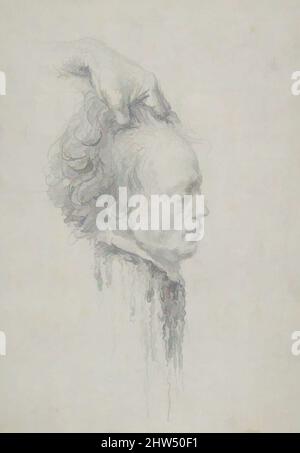 L'arte ispirata dalla testa di Severed, detta essere quella di Maximilien-Francois-Marie-Isidore de Robespierre (1758-1794), ghigliottinato 28 luglio 1794 (10 Thermidor, AN II), 1794, Grafite, 6 7/16 x 4 7/16 poll. (16,3 x 11,3 cm.), disegni, barone Dominique Vivant Denon (francese, Givry 1747–1825 Parigi, opere classiche modernizzate da Artotop con un tuffo di modernità. Forme, colore e valore, impatto visivo accattivante sulle emozioni artistiche attraverso la libertà delle opere d'arte in modo contemporaneo. Un messaggio senza tempo che persegue una nuova direzione selvaggiamente creativa. Artisti che si rivolgono al supporto digitale e creano l'NFT Artotop Foto Stock