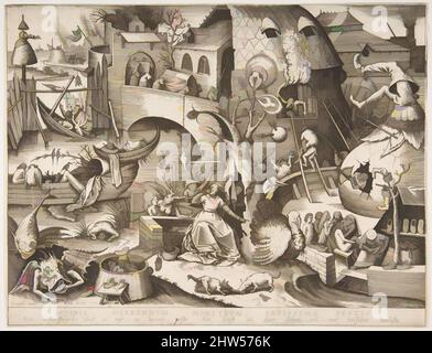 Arte ispirata da Envy (Invidia) da The Seven Deadly Sins, 1558, Engraving; primo stato di due, 8 15/16 x 11 5/8 poll. (22,7 x 29,5 cm), stampe, dopo Pieter Bruegel il Vecchio (Olanda, Breda (?) circa 1525–1569 Bruxelles), Pieter van der Heyden (Olanda, ca. 1525–1569, opere classiche modernizzate da Artotop con un tocco di modernità. Forme, colore e valore, impatto visivo accattivante sulle emozioni artistiche attraverso la libertà delle opere d'arte in modo contemporaneo. Un messaggio senza tempo che persegue una nuova direzione selvaggiamente creativa. Artisti che si rivolgono al supporto digitale e creano l'NFT Artotop Foto Stock