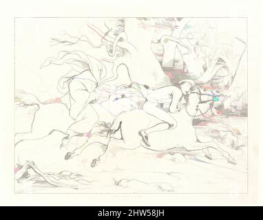 Arte ispirata alle illustrazioni di Washington Irving della leggenda di Sleepy Hollow, disegnata e incisa da F.O.C. Darley per i membri dell'American Art Union, 1850, 1850, illustrazioni: Incisione su pietra, libro: 12 3/4 x 15 1/4in. (32,4 x 38,7 cm), Libri disegnati e incisi da Felix, opere classiche modernizzate da Artotop con un tuffo di modernità. Forme, colore e valore, impatto visivo accattivante sulle emozioni artistiche attraverso la libertà delle opere d'arte in modo contemporaneo. Un messaggio senza tempo che persegue una nuova direzione selvaggiamente creativa. Artisti che si rivolgono al supporto digitale e creano l'NFT Artotop Foto Stock