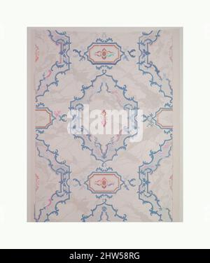 Arte ispirata all'ingresso-hall Wallpaper della Collins House, ca. 1850, carta stampata a rullo, formato mat: 28 x 22 pollici, stampe, Anonimo, americano, 19th secolo, Opere classiche modernizzate da Artotop con un tocco di modernità. Forme, colore e valore, impatto visivo accattivante sulle emozioni artistiche attraverso la libertà delle opere d'arte in modo contemporaneo. Un messaggio senza tempo che persegue una nuova direzione selvaggiamente creativa. Artisti che si rivolgono al supporto digitale e creano l'NFT Artotop Foto Stock