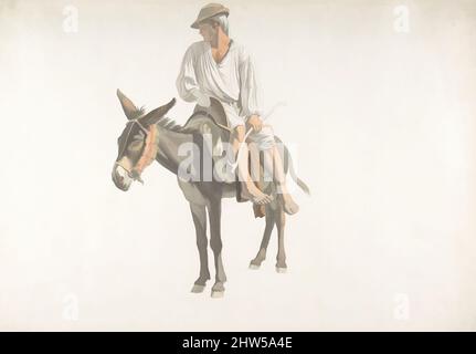 Arte ispirata da Peasant su un asino, ca. 1783–87, acquerello, su grafite, 13-7/16 x 17-1/8 poll. (34,1 x 43,5 cm), disegni, Giovanni Battista ('Titta') Lusieri (Roma 1754–1821 Atene, opere classiche modernizzate da Artotop con un tocco di modernità. Forme, colore e valore, impatto visivo accattivante sulle emozioni artistiche attraverso la libertà delle opere d'arte in modo contemporaneo. Un messaggio senza tempo che persegue una nuova direzione selvaggiamente creativa. Artisti che si rivolgono al supporto digitale e creano l'NFT Artotop Foto Stock