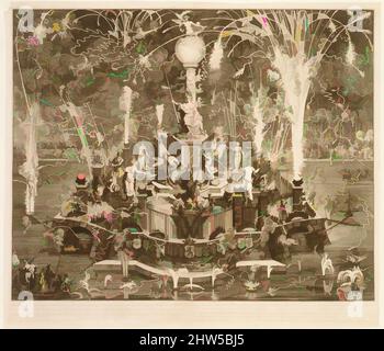 Arte ispirata alla Vittoria olandese sui francesi e sugli spagnoli a Vigo Bay: Fuochi d'artificio a l'Aia, 13 dicembre 1702, incisione e incisione, stampe, Jan van Vianen (olandese, 1660–1726, opere classiche modernizzate da Artotop con un tocco di modernità. Forme, colore e valore, impatto visivo accattivante sulle emozioni artistiche attraverso la libertà delle opere d'arte in modo contemporaneo. Un messaggio senza tempo che persegue una nuova direzione selvaggiamente creativa. Artisti che si rivolgono al supporto digitale e creano l'NFT Artotop Foto Stock