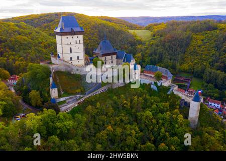 Il castello di Karlstejn, Repubblica Ceca Foto Stock