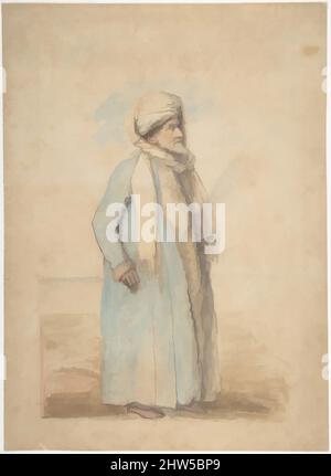 Arte ispirata da Bearded Man in Oriental Costume, ca. 1780, inchiostro a penna e marrone, acquerello su grafite, foglio: 11 3/4 x 8 1/2 pollici (29,8 x 21,6 cm), disegni, Ozias Humphrey (British, Honiton, Devon 1742–1810 Londra, Opere classiche modernizzate da Artotop con un tocco di modernità. Forme, colore e valore, impatto visivo accattivante sulle emozioni artistiche attraverso la libertà delle opere d'arte in modo contemporaneo. Un messaggio senza tempo che persegue una nuova direzione selvaggiamente creativa. Artisti che si rivolgono al supporto digitale e creano l'NFT Artotop Foto Stock