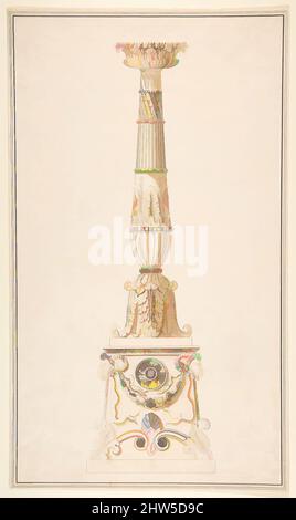 Arte ispirata da Design per un candeliere, 1839, penna e inchiostro nero, pennello e lavaggio marrone, Adolph-Jean Lavergne (francese, 19th secolo, opere classiche modernizzate da Artotop con un tuffo di modernità. Forme, colore e valore, impatto visivo accattivante sulle emozioni artistiche attraverso la libertà delle opere d'arte in modo contemporaneo. Un messaggio senza tempo che persegue una nuova direzione selvaggiamente creativa. Artisti che si rivolgono al supporto digitale e creano l'NFT Artotop Foto Stock