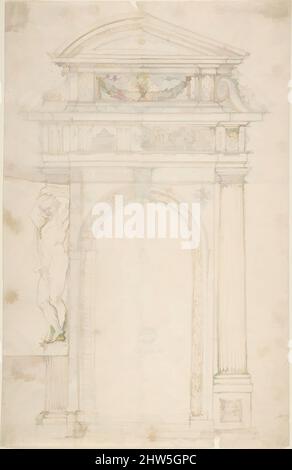 Arte ispirata da due disegni alternativi per l'arco di Triumphal, 18th secolo, penna e inchiostro marrone; su verso, penna e inchiostro marrone., totale: 11 9/16 x 7 9/16 pollici (29,3 x 19,2 cm), disegni, Anonimo, Francese, 18th secolo, Opere classiche modernizzate da Artotop con un tocco di modernità. Forme, colore e valore, impatto visivo accattivante sulle emozioni artistiche attraverso la libertà delle opere d'arte in modo contemporaneo. Un messaggio senza tempo che persegue una nuova direzione selvaggiamente creativa. Artisti che si rivolgono al supporto digitale e creano l'NFT Artotop Foto Stock