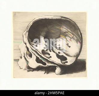 Arte ispirata dal cranio sezionato di profilo a sinistra con il lato sinistro del cranio rimosso, 1651, attacco: Solo stato, foglio: 2 5/8 x 2 15/16 pollici (6,7 x 7,5 cm), stampe, dopo Leonardo da Vinci (Vinci 1452–1519 Amboise), teschio di profilo a sinistra con il lato sinistro del, opere classiche modernizzate da Artotop con un tuffo di modernità. Forme, colore e valore, impatto visivo accattivante sulle emozioni artistiche attraverso la libertà delle opere d'arte in modo contemporaneo. Un messaggio senza tempo che persegue una nuova direzione selvaggiamente creativa. Artisti che si rivolgono al supporto digitale e creano l'NFT Artotop Foto Stock