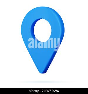 3D marcatori di puntatore gps del pin della mappa di posizione realistica Illustrazione Vettoriale