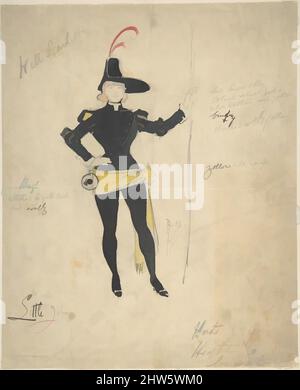 Arte ispirata dal disegno del Costume per il piccolo Giovanni, fine 19th secolo, penna, pennello e inchiostro nero, acquerello su grafite, foglio: 8 3/16 x 6 3/4 pollici. (20,8 x 17,1 cm), Phil May (British, New Wortley, Leeds 1864–1903 Londra, opere classiche modernizzate da Artotop con un tuffo di modernità. Forme, colore e valore, impatto visivo accattivante sulle emozioni artistiche attraverso la libertà delle opere d'arte in modo contemporaneo. Un messaggio senza tempo che persegue una nuova direzione selvaggiamente creativa. Artisti che si rivolgono al supporto digitale e creano l'NFT Artotop Foto Stock