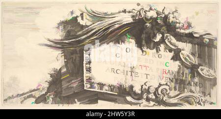 Arte ispirata dal frontespizio alla seconda parte. Antichità romane fuori Roma disegnate e incise da Giambat'ta Piranesi, architetto veneziano parte seconda (ANTCHITÀ ROMANE FUORI DI ROMA DISEGNATE ed INCISE da GIAMBAT'TA PIRANESI, ARCHITETTO VENEZIANO, PARTE SECONDA), ca. 1748, Etching, Plate: 5 1/, opere classiche modernizzate da Artotop con un tuffo di modernità. Forme, colore e valore, impatto visivo accattivante sulle emozioni artistiche attraverso la libertà delle opere d'arte in modo contemporaneo. Un messaggio senza tempo che persegue una nuova direzione selvaggiamente creativa. Artisti che si rivolgono al supporto digitale e creano l'NFT Artotop Foto Stock