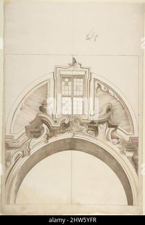 Arte ispirata a due disegni alternativi per un arco sotto una finestra., 1700–1780, penna e inchiostro marrone su grafite. Struttura a righe e bussola in inchiostro marrone e a penna, 15 1/16 x 10 1/2" (38,3 x 26,7 cm), disegni, anonimi, italiani, piemontesi, 18th secolo, opere classiche modernizzate da Artotop con un tuffo di modernità. Forme, colore e valore, impatto visivo accattivante sulle emozioni artistiche attraverso la libertà delle opere d'arte in modo contemporaneo. Un messaggio senza tempo che persegue una nuova direzione selvaggiamente creativa. Artisti che si rivolgono al supporto digitale e creano l'NFT Artotop Foto Stock