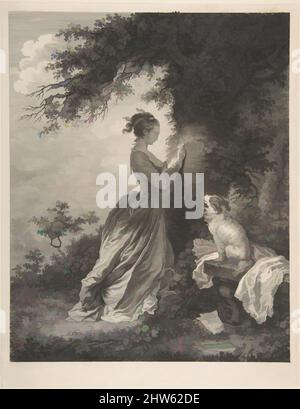 Arte ispirata a le Chiffre d'Amour, 18th secolo, incisione e incisione; primo stato di tre (Portalis), foglio: 12 7/8 x 10 1/16 pollici. (32,7 x 25,5 cm), Prints, Nicolas de Launay (francese, Parigi, 1739–1792), dopo Jean Honoré Fragonard (francese, Grasse 1732–1806 Parigi, opere classiche modernizzate da Artotop con un tuffo di modernità. Forme, colore e valore, impatto visivo accattivante sulle emozioni artistiche attraverso la libertà delle opere d'arte in modo contemporaneo. Un messaggio senza tempo che persegue una nuova direzione selvaggiamente creativa. Artisti che si rivolgono al supporto digitale e creano l'NFT Artotop Foto Stock