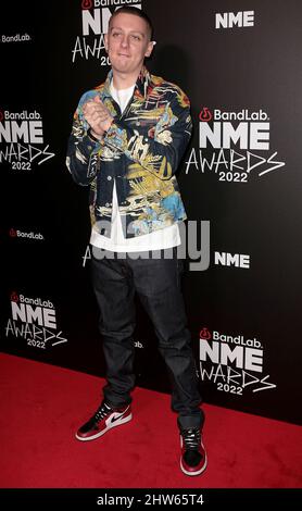 02 marzo 2022 - Londra, Inghilterra, Regno Unito - Aitch partecipa ai NME Awards 2022, O2 Academy Brixton Foto Stock