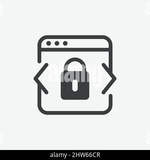 Lucchetto chiuso Security OS Window Flat Vector icona Illustrazione Vettoriale