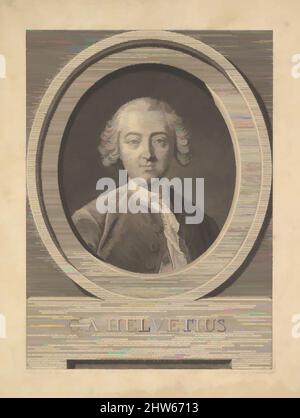 Arte ispirata dal Ritratto di Claude Adrien Helvétius (1715-1771), 1772, incisione, terzo stato di sei (Bochre), foglio: 9 1/4 x 7 1/16 pollici. (23,5 x 18 cm), Prints, Augustin de Saint-Aubin (francese, Parigi 1736–1807 Parigi), dopo Louis Michel Vanloo (francese, Tolone 1707–1771 Parigi, opere classiche modernizzate da Artotop con un tuffo di modernità. Forme, colore e valore, impatto visivo accattivante sulle emozioni artistiche attraverso la libertà delle opere d'arte in modo contemporaneo. Un messaggio senza tempo che persegue una nuova direzione selvaggiamente creativa. Artisti che si rivolgono al supporto digitale e creano l'NFT Artotop Foto Stock