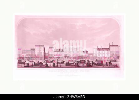 Arte ispirata da Broadway, New York da Canal a Grand Street, West Side, 1856, litografia con pietre tinte, immagine: 17 3/8 x 33 7/8 pollici (44,2 x 86,1 cm), stampe, opere classiche modernizzate da Artotop con un tuffo di modernità. Forme, colore e valore, impatto visivo accattivante sulle emozioni artistiche attraverso la libertà delle opere d'arte in modo contemporaneo. Un messaggio senza tempo che persegue una nuova direzione selvaggiamente creativa. Artisti che si rivolgono al supporto digitale e creano l'NFT Artotop