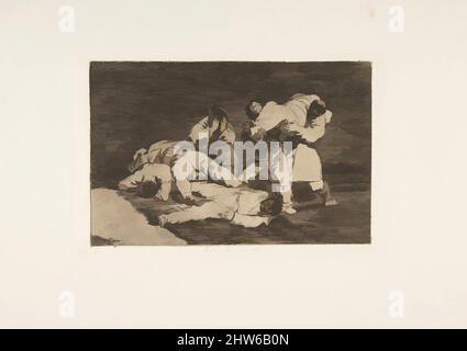 Arte ispirata al piatto 21 da "i disastri della guerra" (Los Desastres de la Guerra): "Sarà la stessa cosa". (será lo mismo), 1810 (pubblicato nel 1863), acquaforte e lavis brunito, piatto: 5 11/16 x 8 11/16 pollici (14,5 x 22 cm), Prints, Goya (Francisco de Goya y Lucientes) (spagnolo, opere classiche modernizzate da Artotop con un tuffo di modernità. Forme, colore e valore, impatto visivo accattivante sulle emozioni artistiche attraverso la libertà delle opere d'arte in modo contemporaneo. Un messaggio senza tempo che persegue una nuova direzione selvaggiamente creativa. Artisti che si rivolgono al supporto digitale e creano l'NFT Artotop Foto Stock