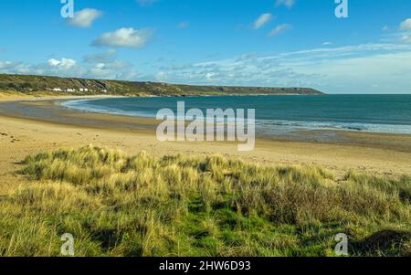Port Eynon e Horton spiagge sulla Gower Coast South Wales Foto Stock
