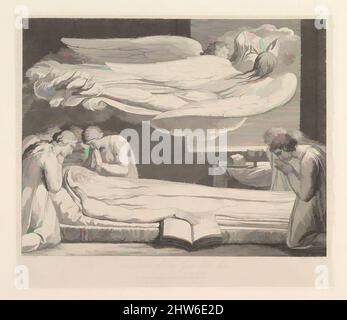 Arte ispirata dalla morte del buon vecchio, dalla tomba, un poema di Robert Blair, 1 marzo 1813, incisione, piatto: 8 x 10 1/4 pollici. (20,3 x 26 cm), Prints, Luigi Schiavonetti (italiano, Bassano del Grappa 1765–1810 Londra), dopo William Blake (inglese, Londra 1757–1827 Londra, opere classiche modernizzate da Artotop con un tuffo di modernità. Forme, colore e valore, impatto visivo accattivante sulle emozioni artistiche attraverso la libertà delle opere d'arte in modo contemporaneo. Un messaggio senza tempo che persegue una nuova direzione selvaggiamente creativa. Artisti che si rivolgono al supporto digitale e creano l'NFT Artotop Foto Stock